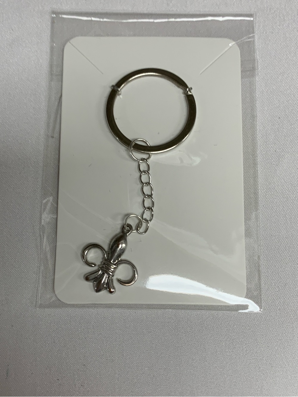 Silver Fleur-de-Lis Keychain